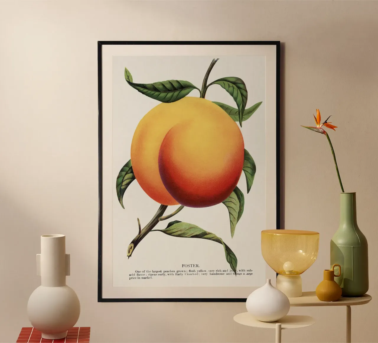 Foster peach poster con telaio in plastica da vintageshop