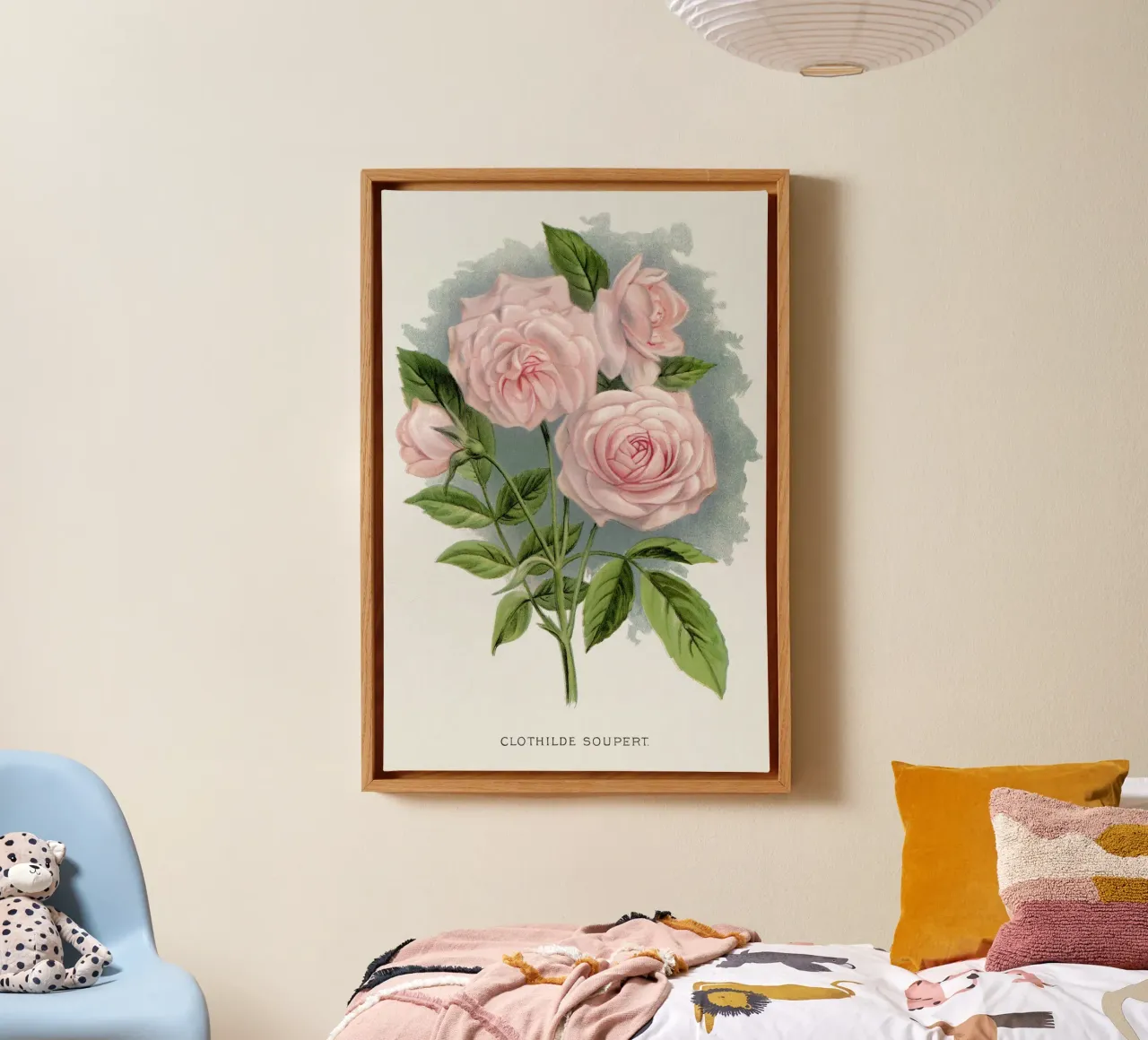Pink rose II tela con Cornice a cassetta da vintageshop