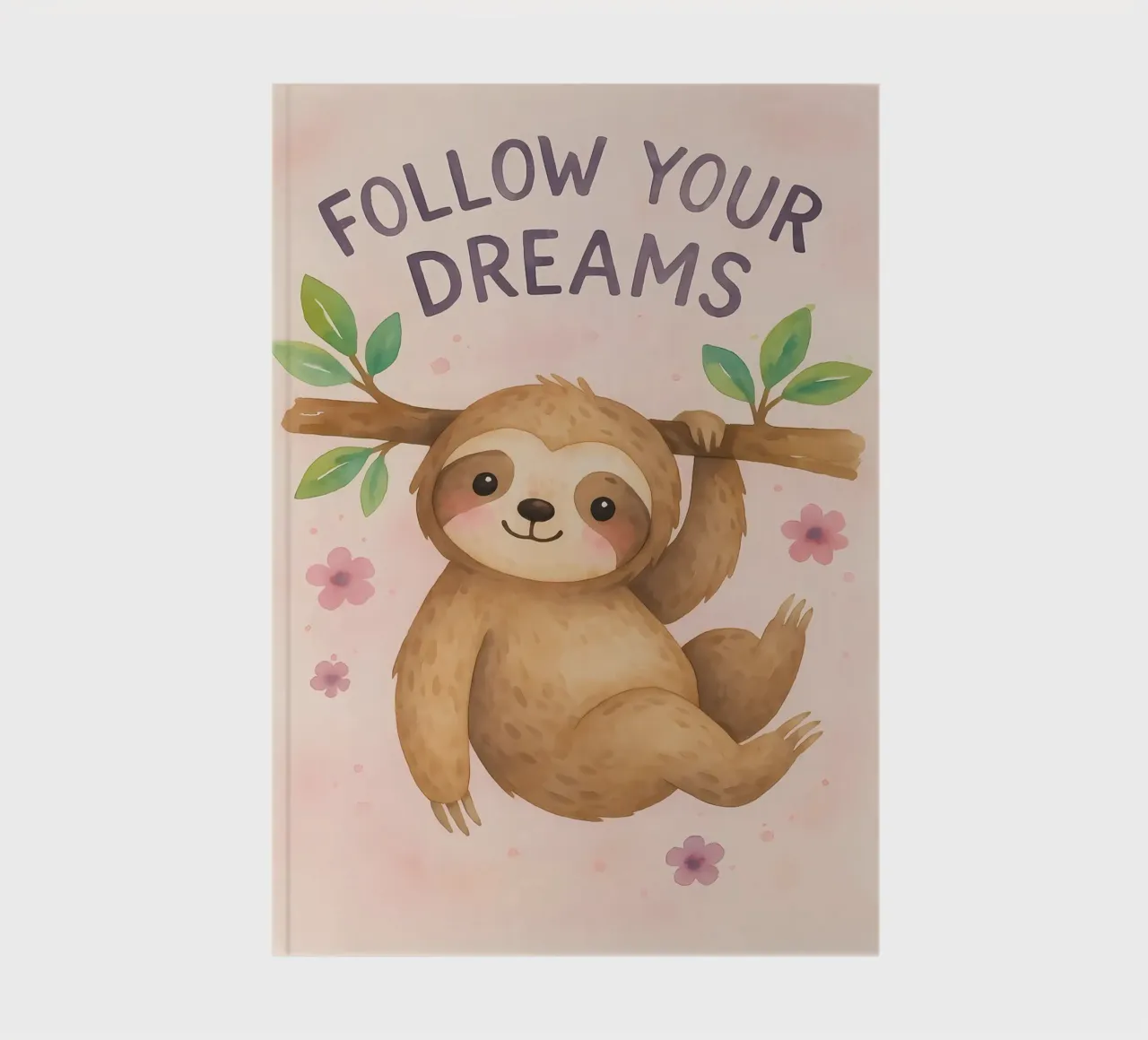 Cute Sloth "Follow Your Dreams" Art notebook by flufftee