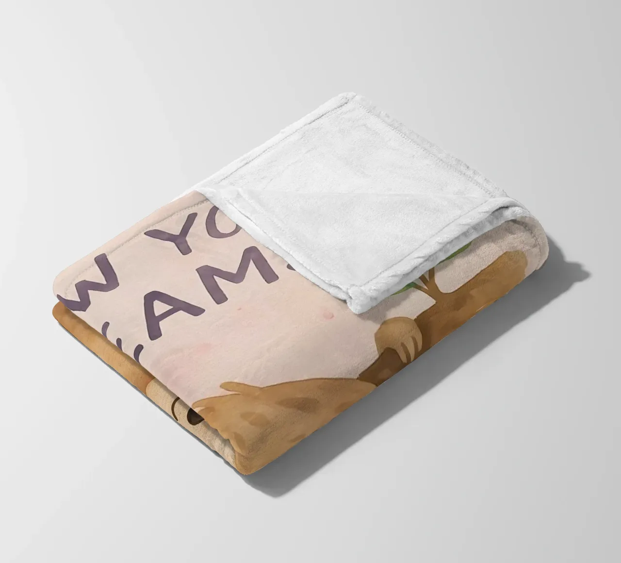 Arte "Segui i tuoi sogni" di un simpatico bradipo coperta in pile da flufftee