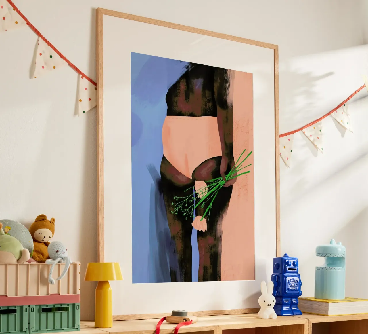 Petal Peach poster con telaio in plastica da Pure
