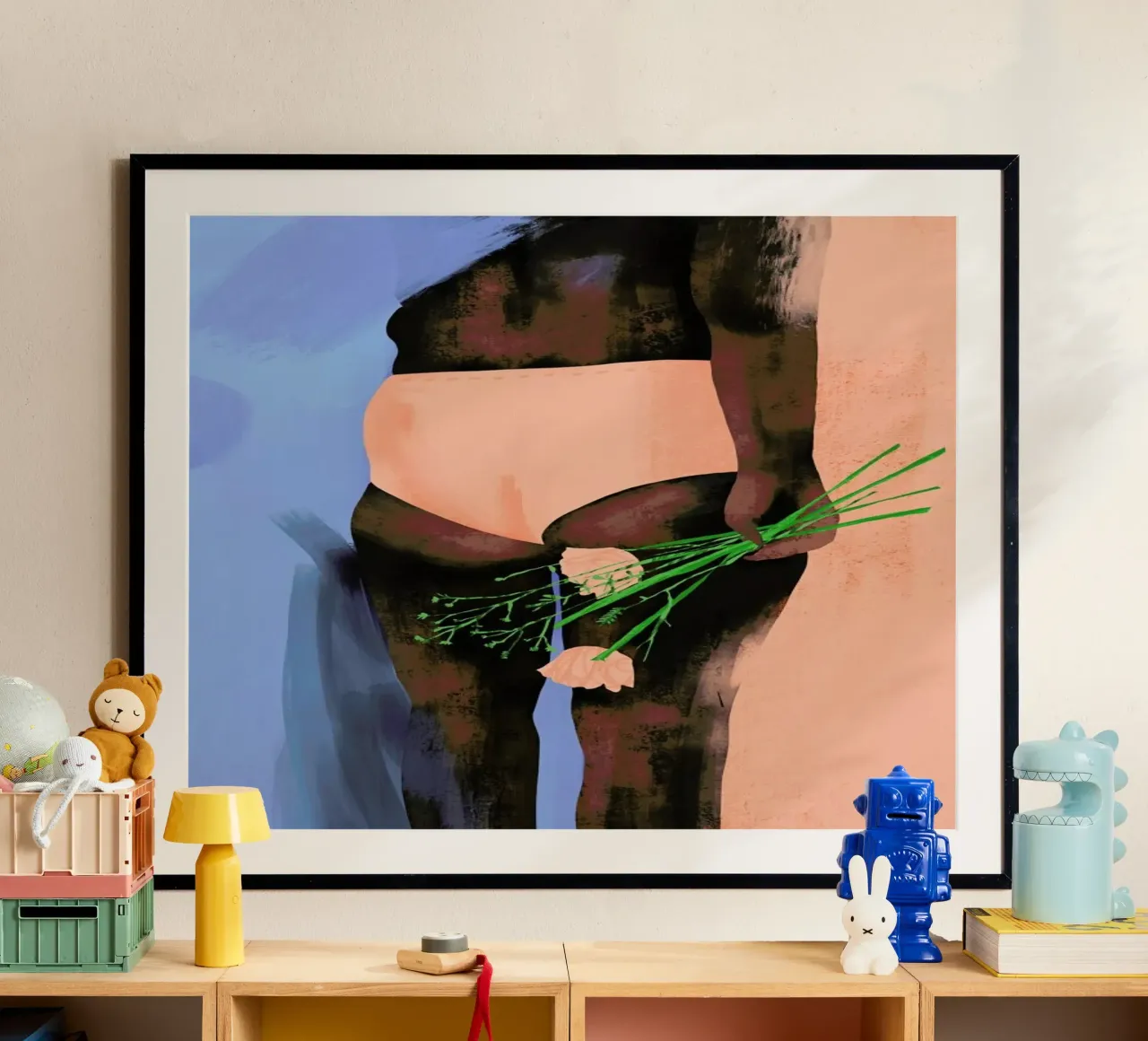 Petal Peach poster con telaio in plastica da Pure
