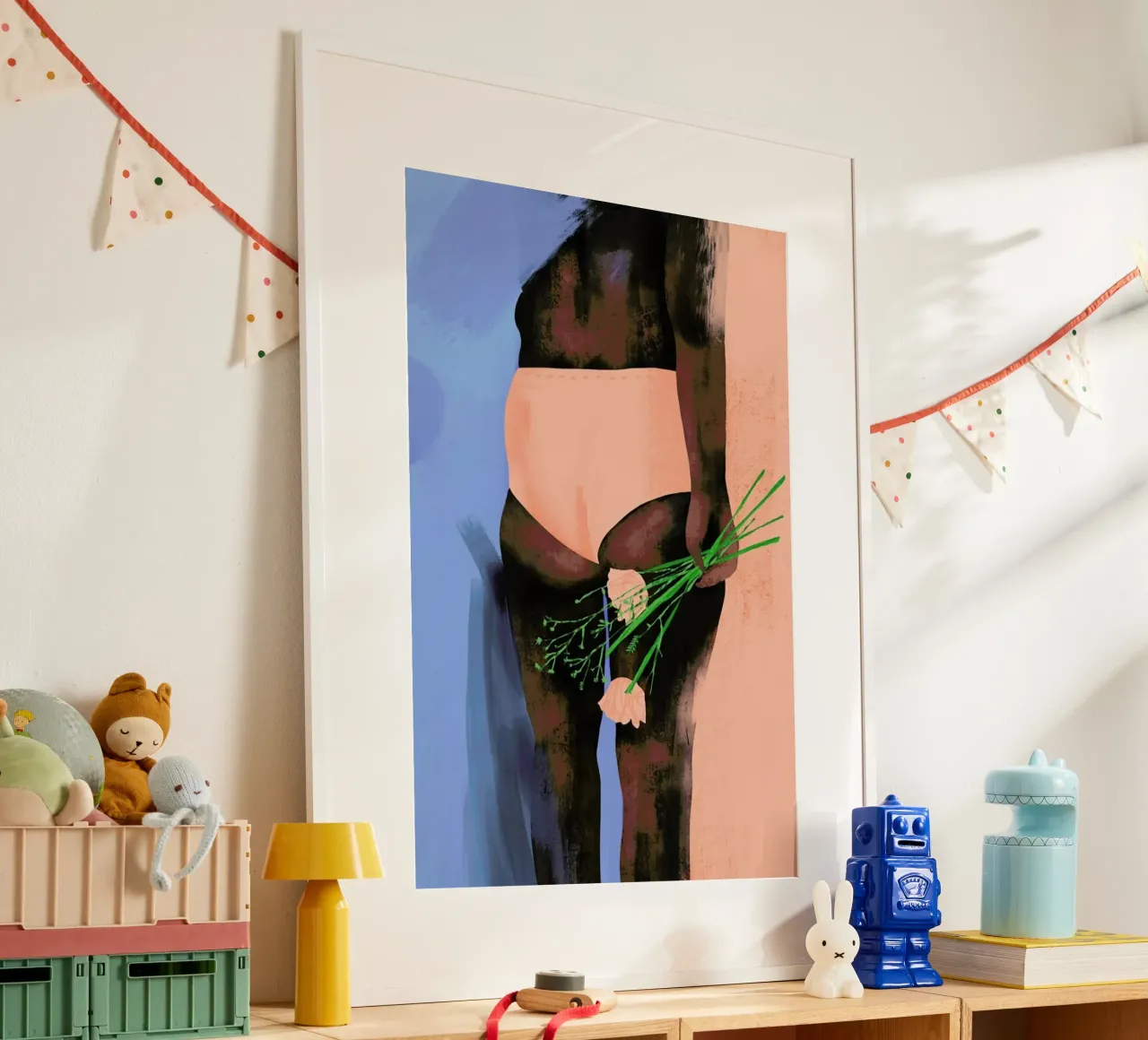 Petal Peach poster con telaio in plastica da Pure