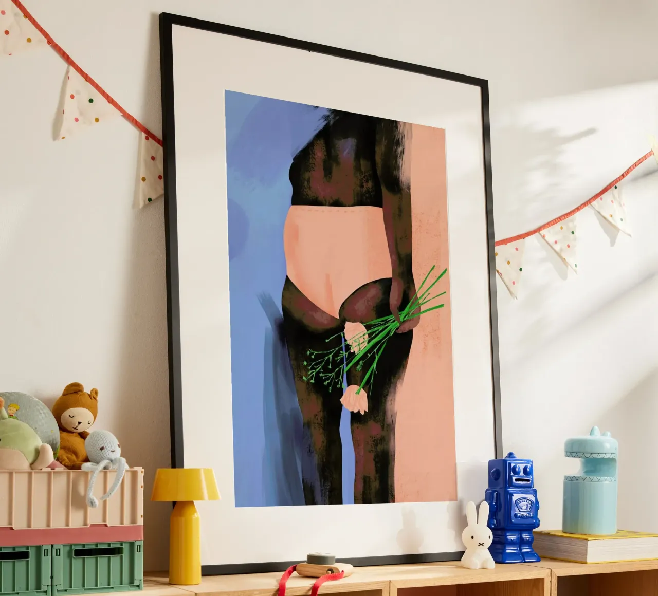 Petal Peach poster con telaio in plastica da Pure