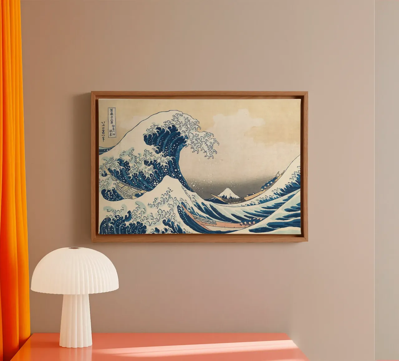 The Great Wave off Kanagawa by Katsushika - The Wave tela con Cornice a cassetta da Art United