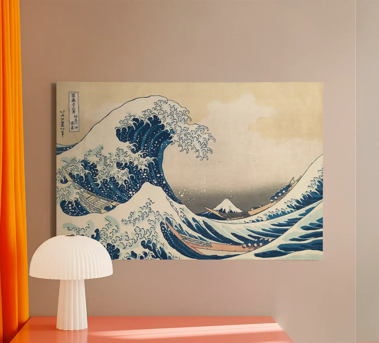 The Great Wave off Kanagawa by Katsushika - The Wave tela con Cornice a cassetta da Art United