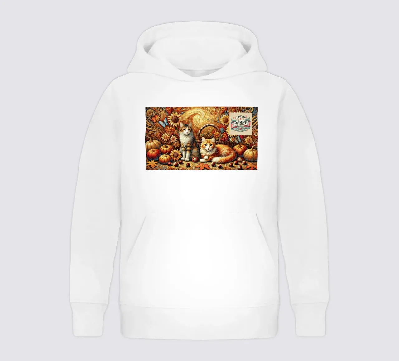 I LOVE MY MOMMY IN AUTUMN, Kittycat Edition felpa bambino con cappuccio da Vintage Van Gogh