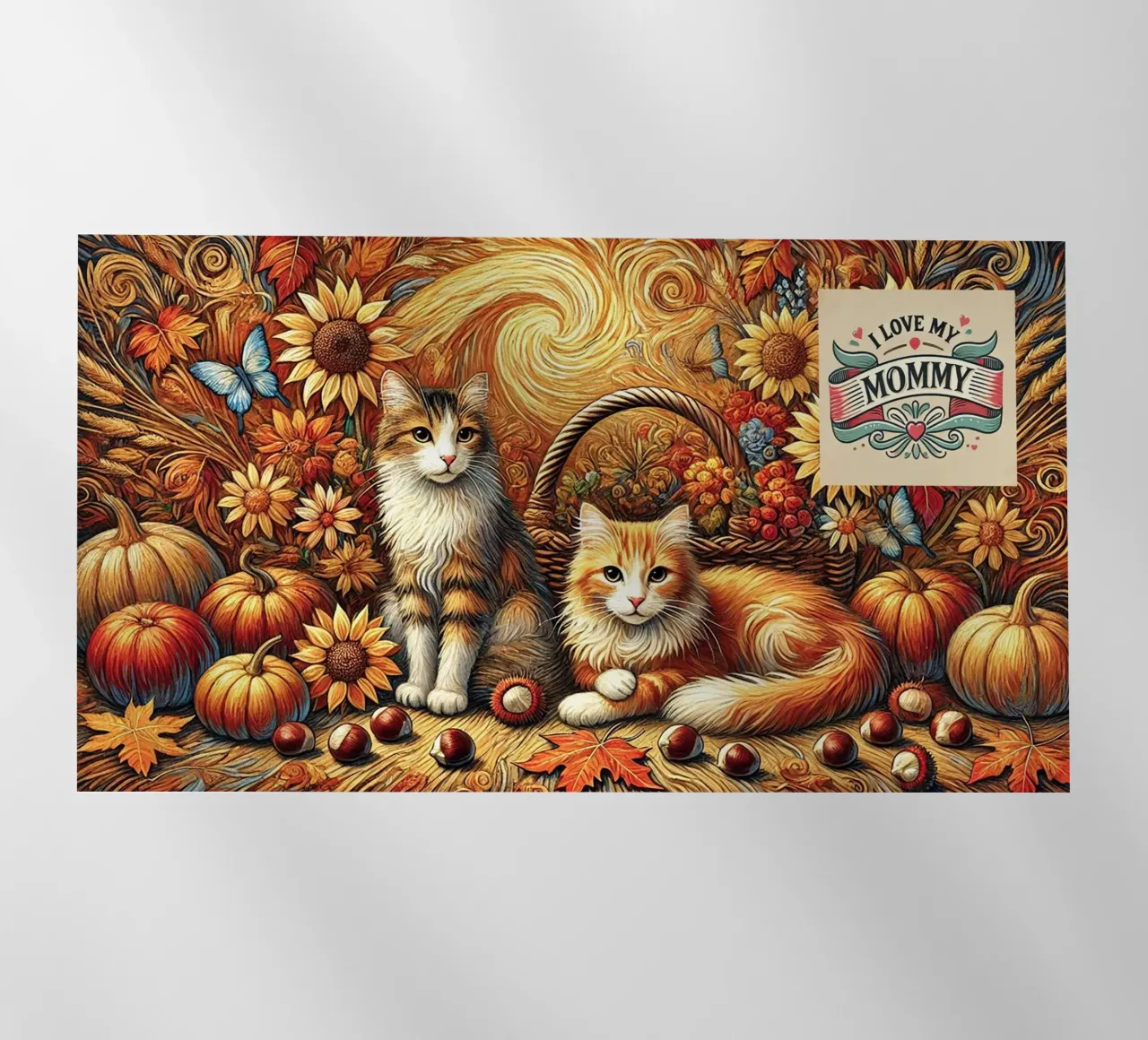I LOVE MY MOMMY IN AUTUMN, Kittycat Edition pellicola backlit da Vintage Van Gogh