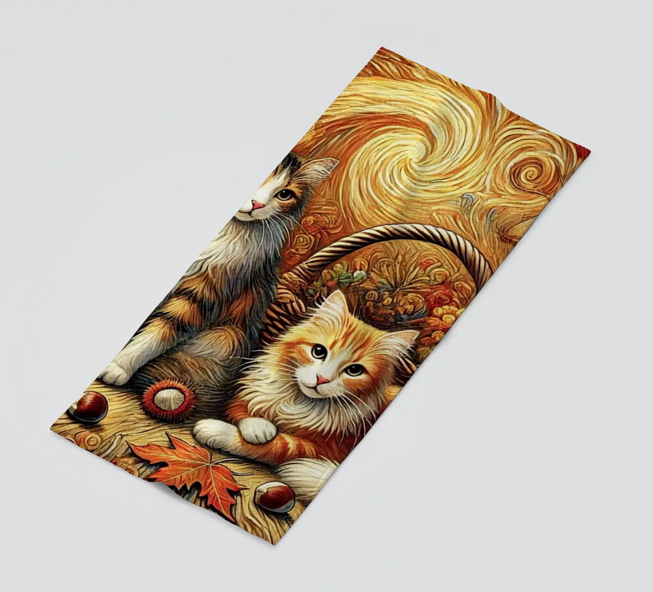 I LOVE MY MOMMY IN AUTUMN, Kittycat Edition telo mare da Vintage Van Gogh