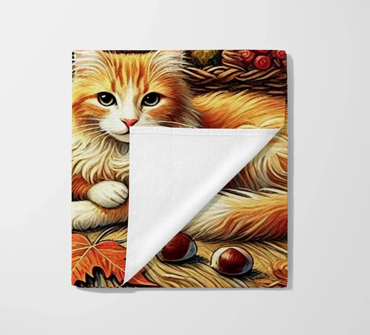I LOVE MY MOMMY IN AUTUMN, Kittycat Edition telo mare da Vintage Van Gogh