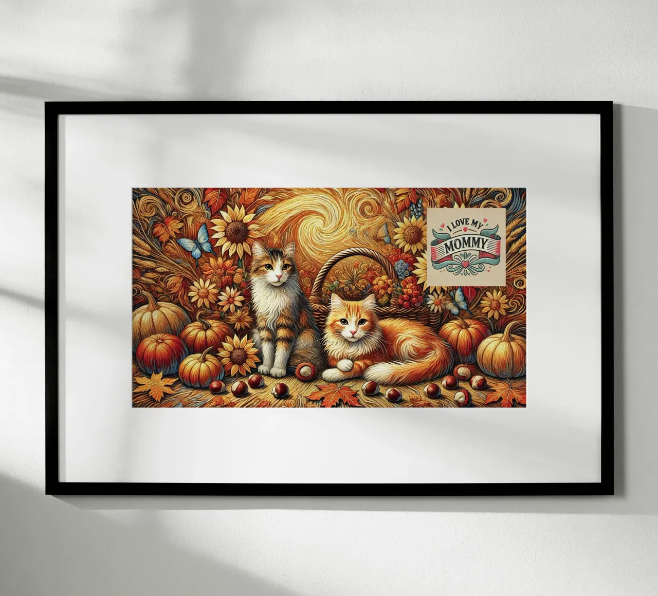 I LOVE MY MOMMY IN AUTUMN, Kittycat Edition carta hahnemühle da Vintage Van Gogh