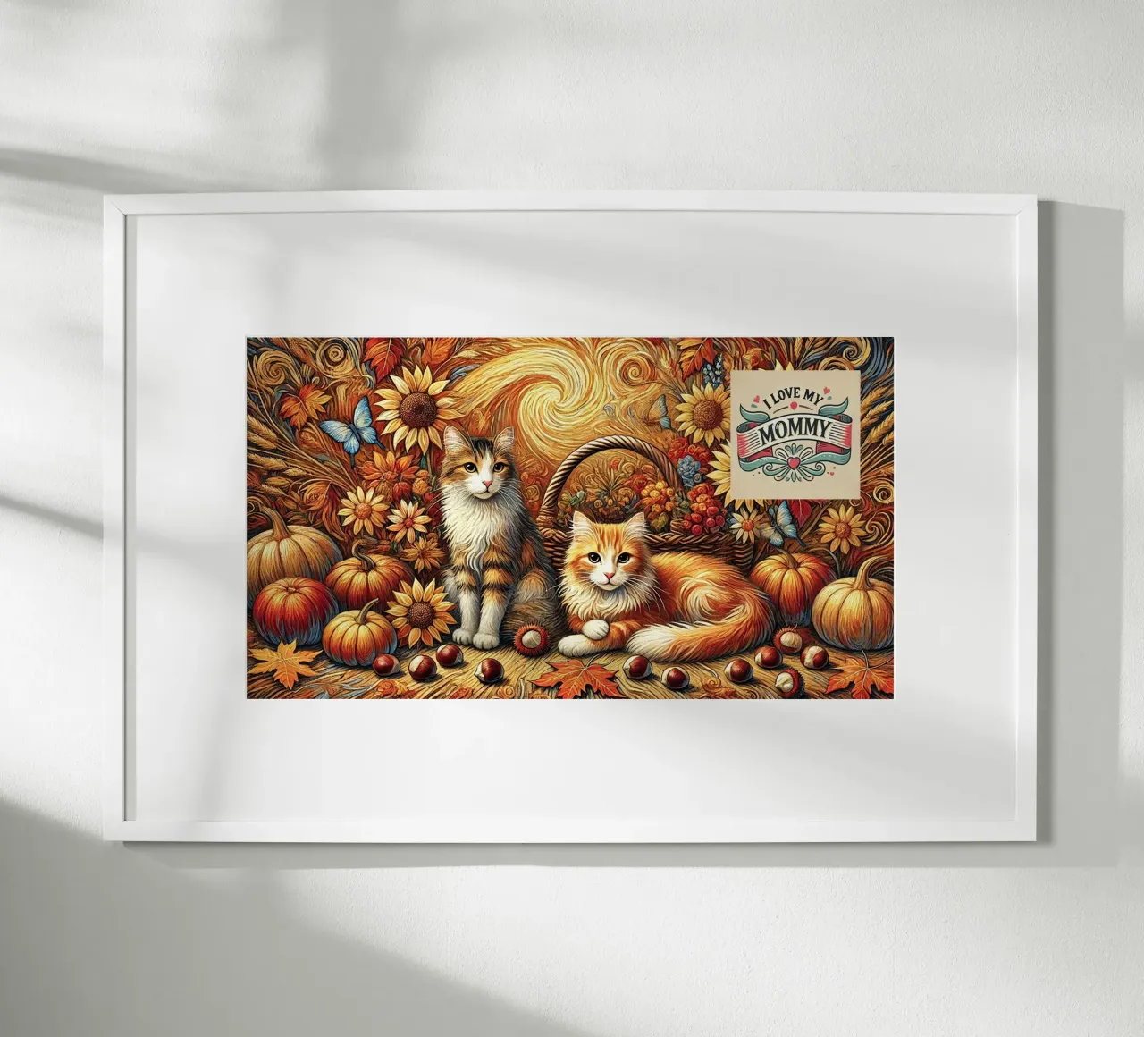 I LOVE MY MOMMY IN AUTUMN, Kittycat Edition carta hahnemühle da Vintage Van Gogh