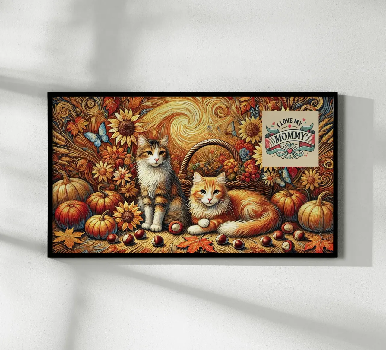I LOVE MY MOMMY IN AUTUMN, Kittycat Edition carta hahnemühle da Vintage Van Gogh