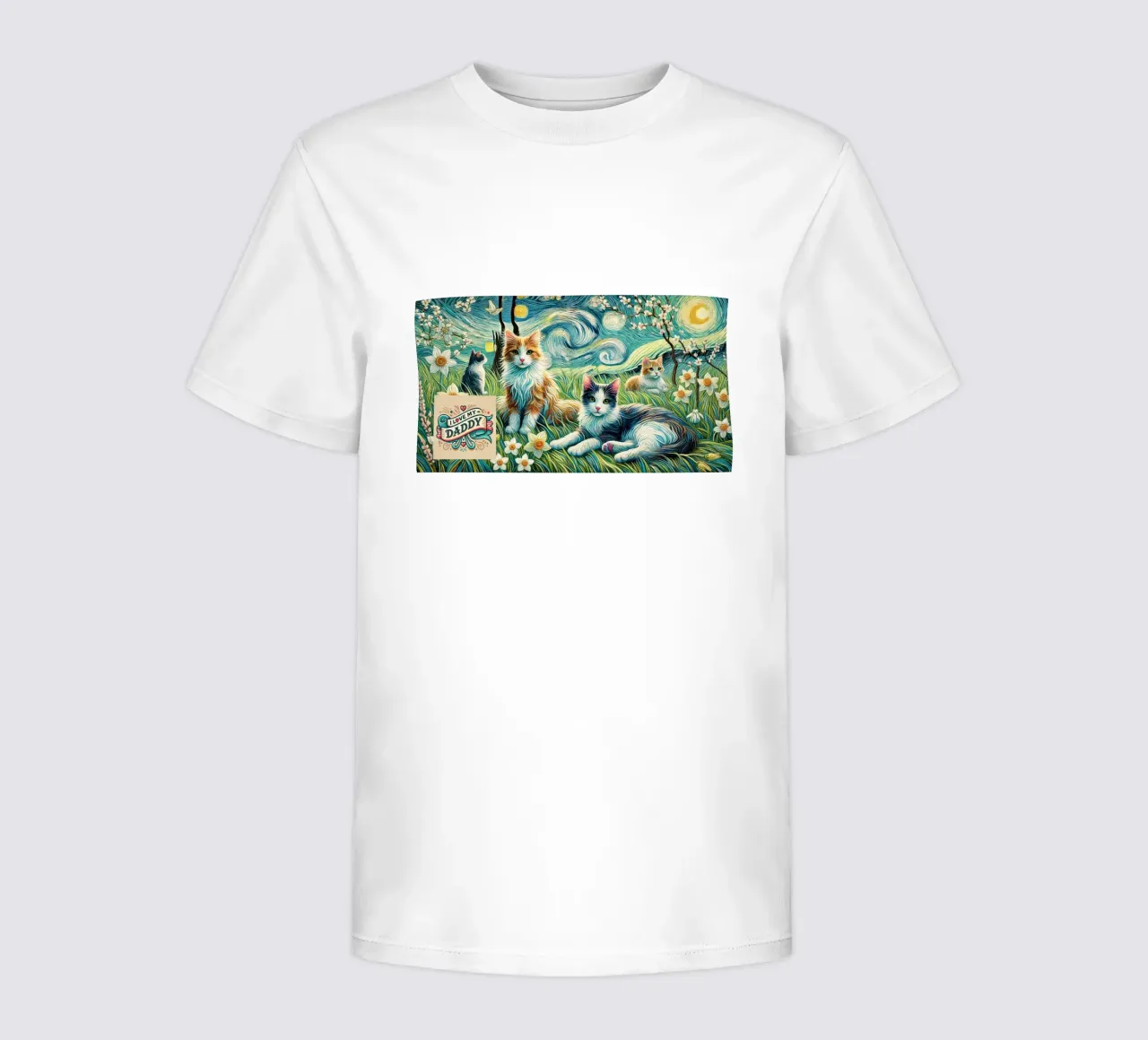 I LOVE MY DADDY IN SPRING, Kittycat Edition t-shirt bambini da Vintage Van Gogh