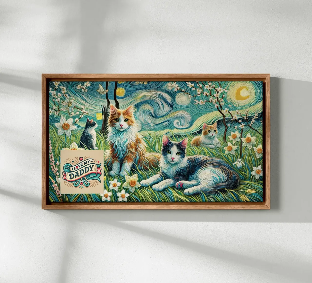 I LOVE MY DADDY IN SPRING, Kittycat Edition tela da Vintage Van Gogh