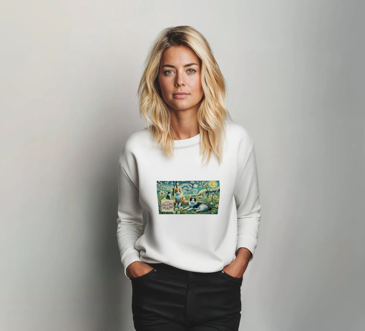 I LOVE MY MOMMY IN SPRING, Kittycat Edition felpa da Vintage Van Gogh