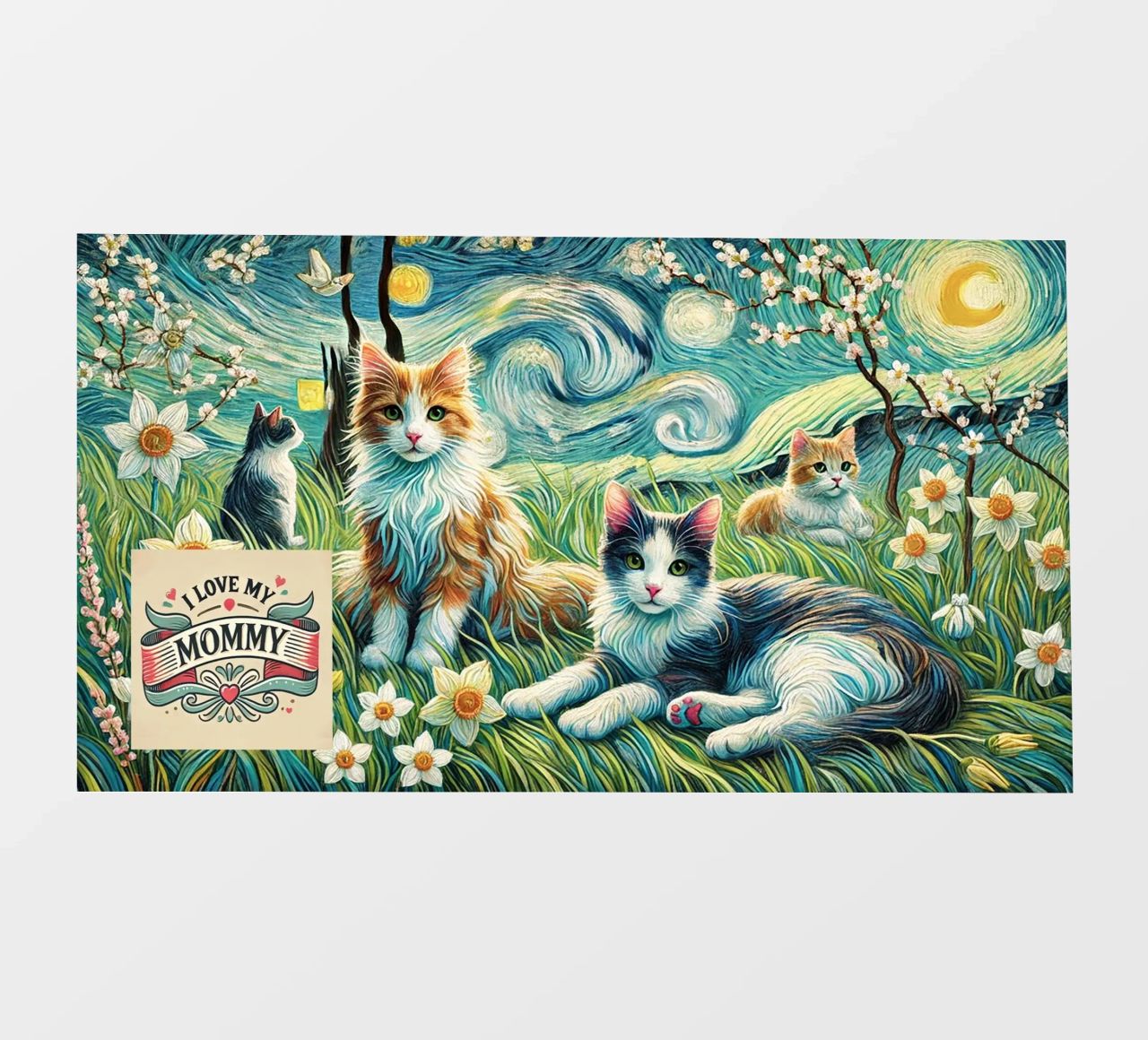 I LOVE MY MOMMY IN SPRING, Kittycat Edition pellicola backlit da Vintage Van Gogh