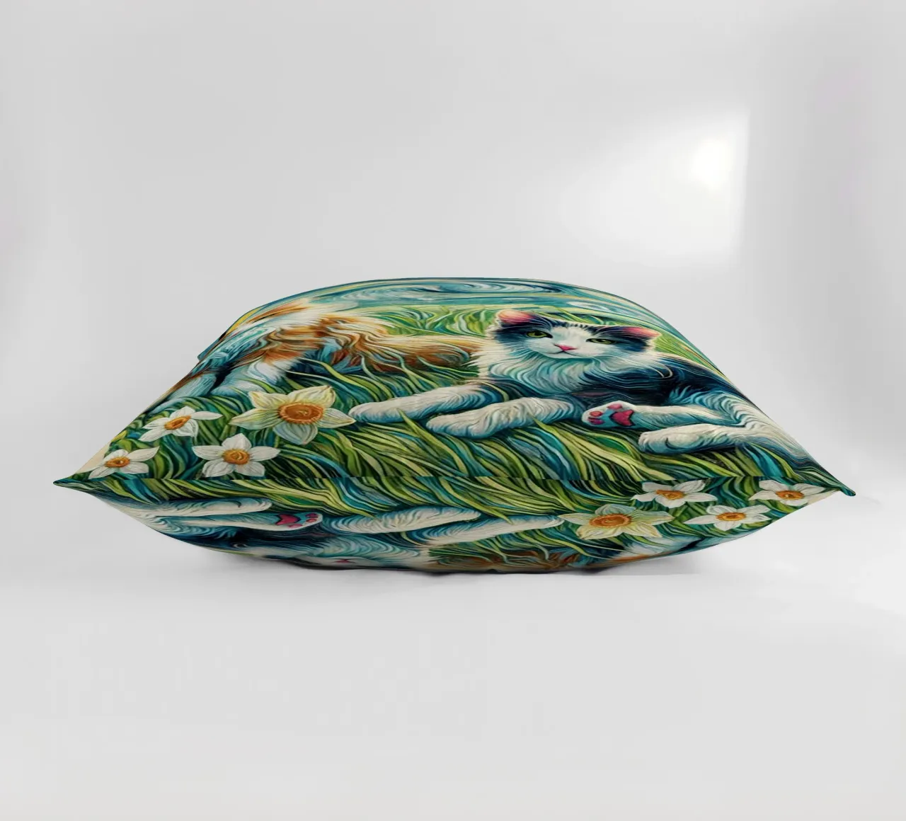 I LOVE MY MOMMY IN SPRING, Kittycat Edition cuscino da Vintage Van Gogh