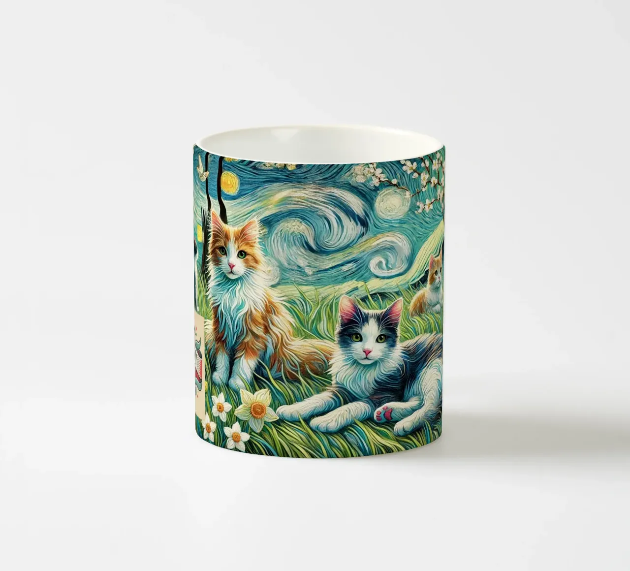 I LOVE MY MOMMY IN SPRING, Kittycat Edition tazza in ceramica da Vintage Van Gogh