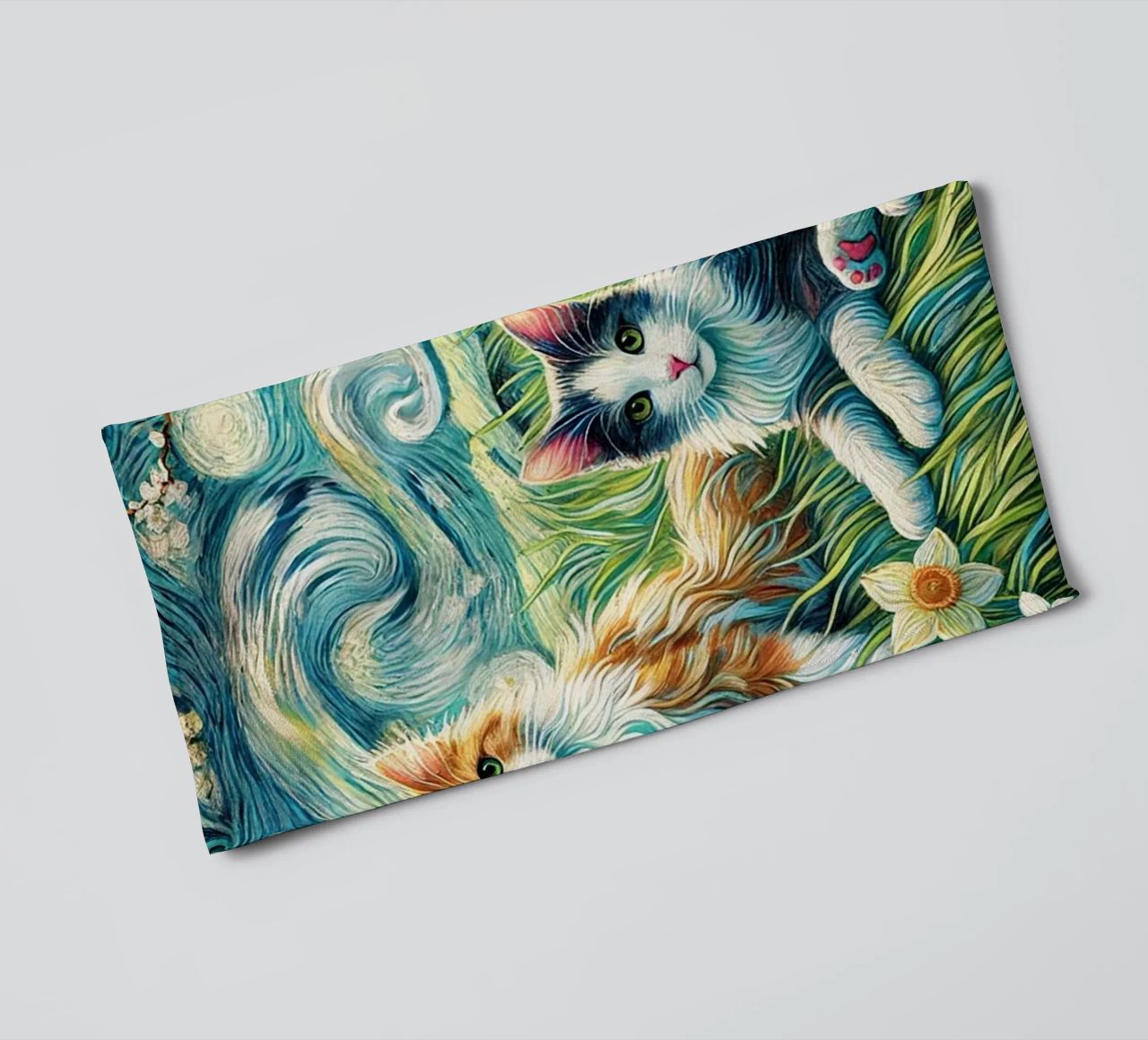 I LOVE MY MOMMY IN SPRING, Kittycat Edition asciugamano da bagno da Vintage Van Gogh