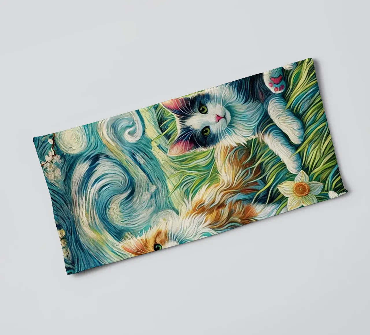 I LOVE MY MOMMY IN SPRING, Kittycat Edition serviette de bain de Vintage Van Gogh