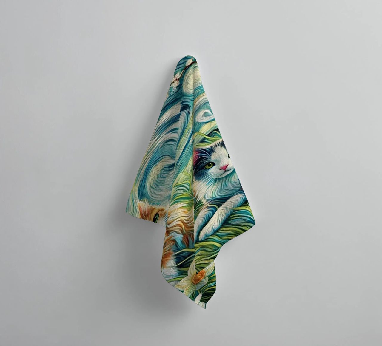I LOVE MY MOMMY IN SPRING, Kittycat Edition asciugamano da bagno da Vintage Van Gogh
