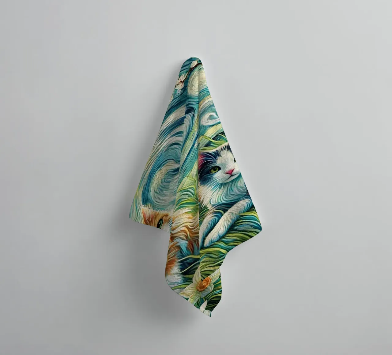 I LOVE MY MOMMY IN SPRING, Kittycat Edition serviette de bain de Vintage Van Gogh