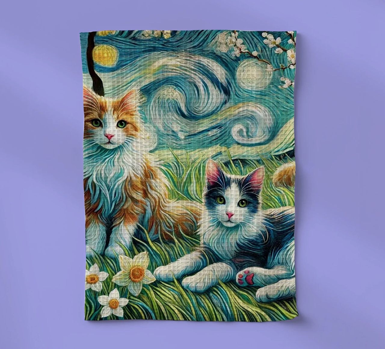 I LOVE MY MOMMY IN SPRING, Kittycat Edition canovaccio da cucina da Vintage Van Gogh