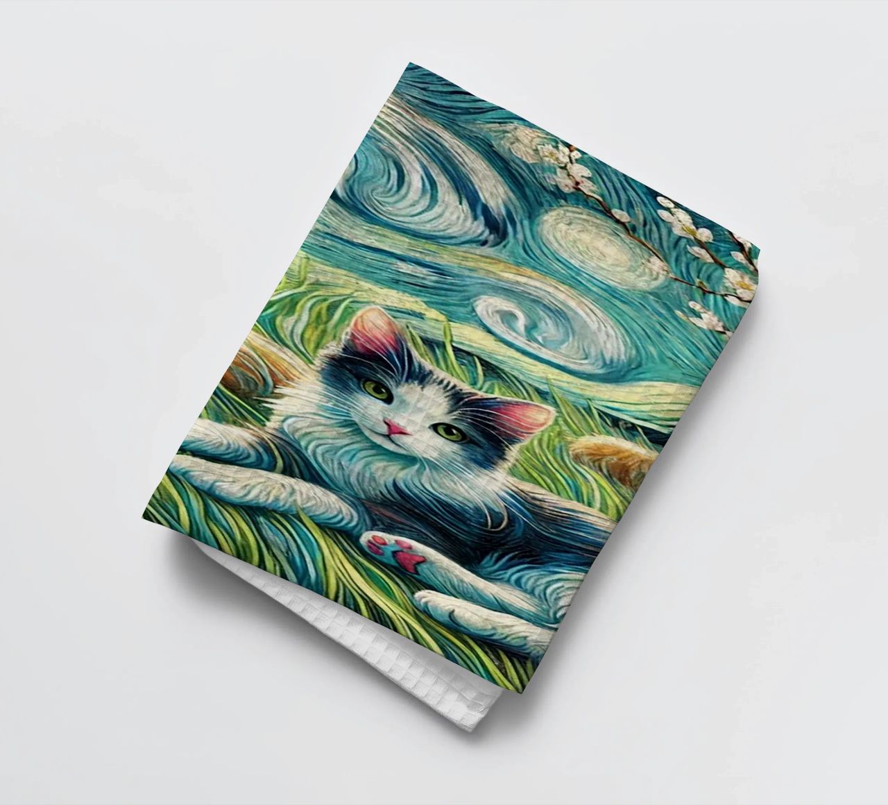 I LOVE MY MOMMY IN SPRING, Kittycat Edition canovaccio da cucina da Vintage Van Gogh