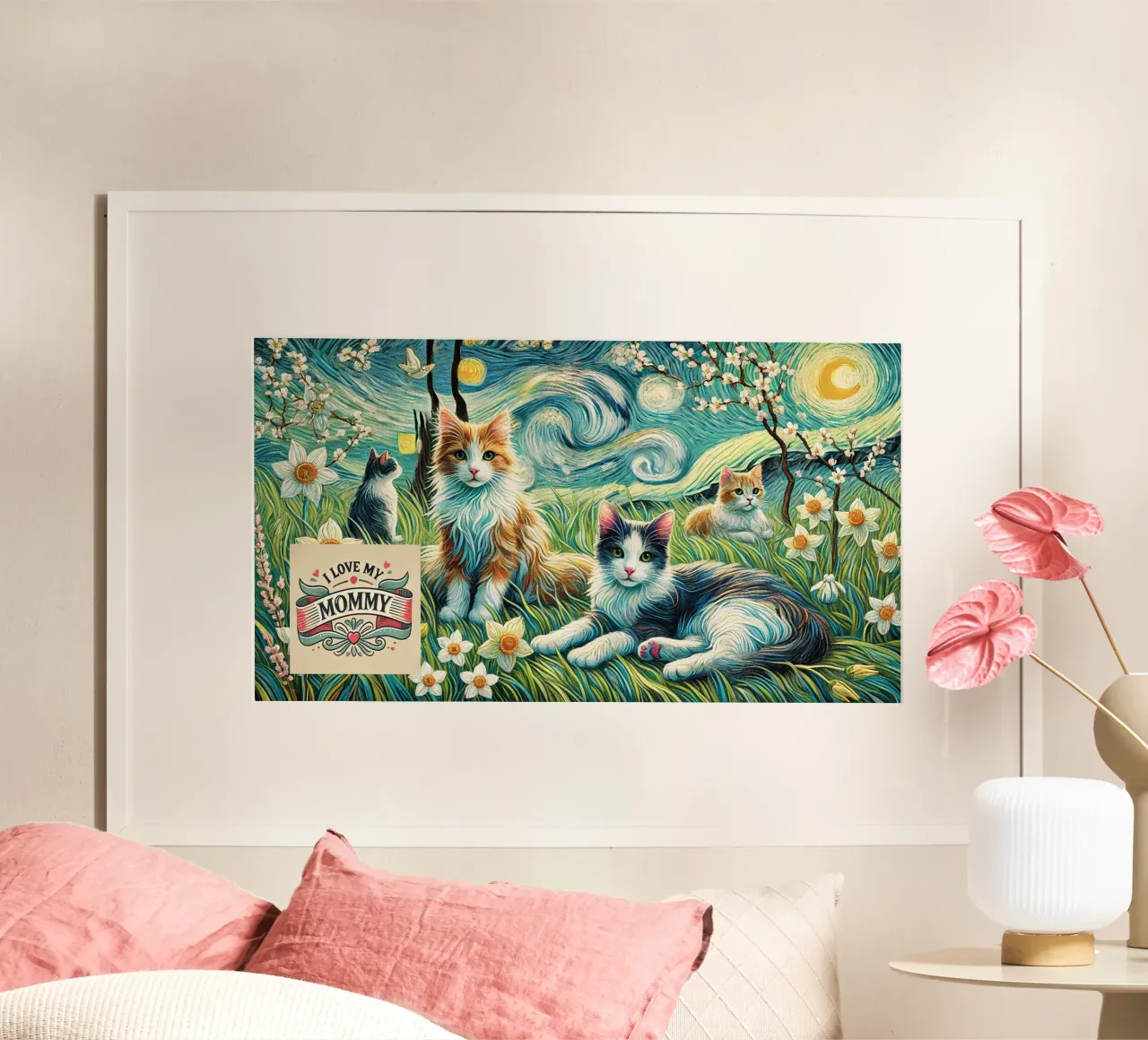 I LOVE MY MOMMY IN SPRING, Kittycat Edition Hahnemühle von Vintage Van Gogh