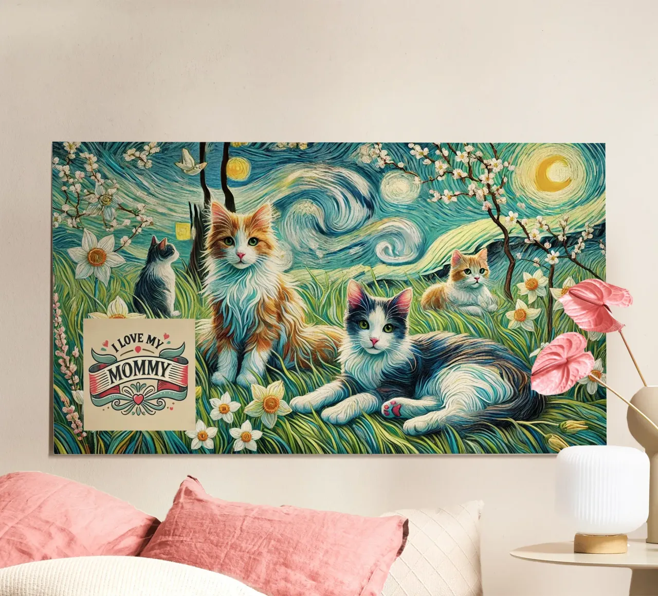 I LOVE MY MOMMY IN SPRING, Kittycat Edition Hahnemühle von Vintage Van Gogh