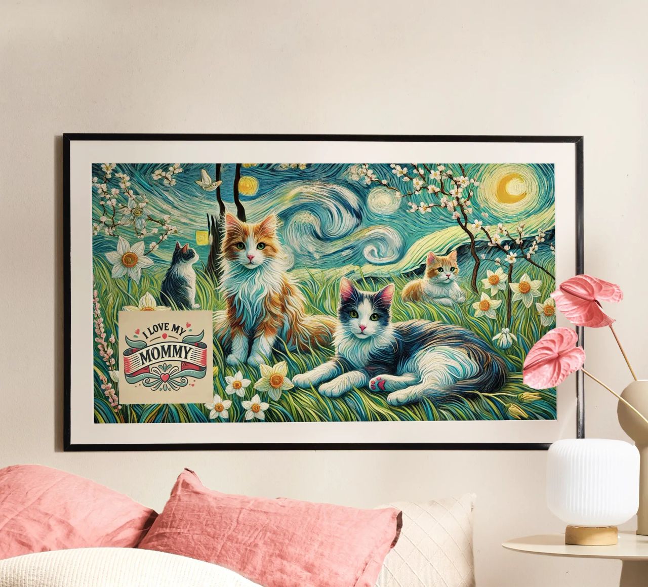 I LOVE MY MOMMY IN SPRING, Kittycat Edition carta hahnemühle da Vintage Van Gogh