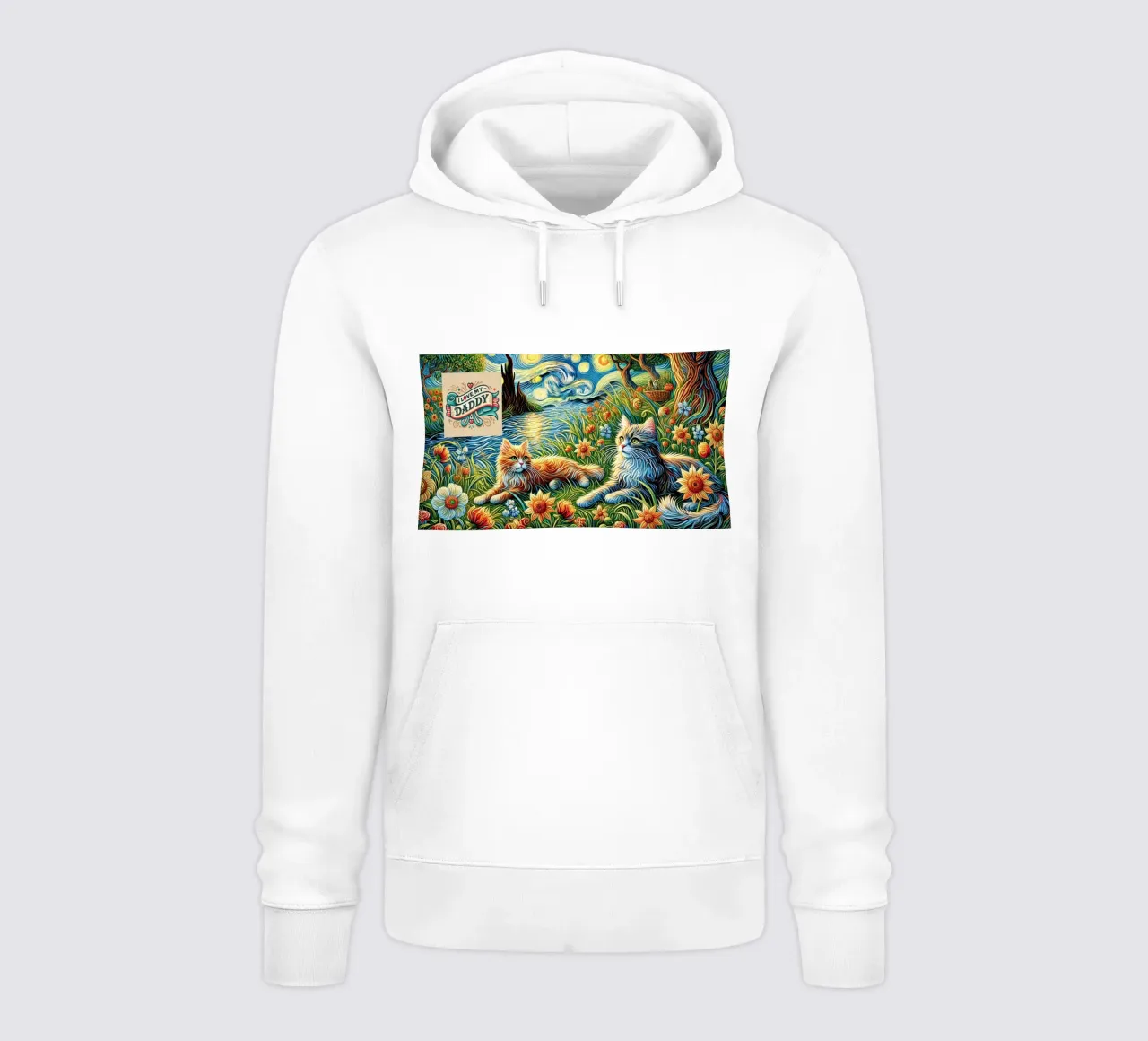 I LOVE MY DADDY IN SUMMER, Kittycat Edition felpa con cappuccio da Vintage Van Gogh