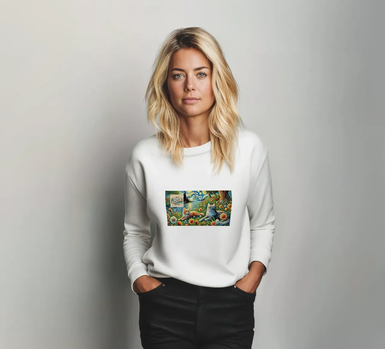 I LOVE MY DADDY IN SUMMER, Kittycat Edition felpa da Vintage Van Gogh