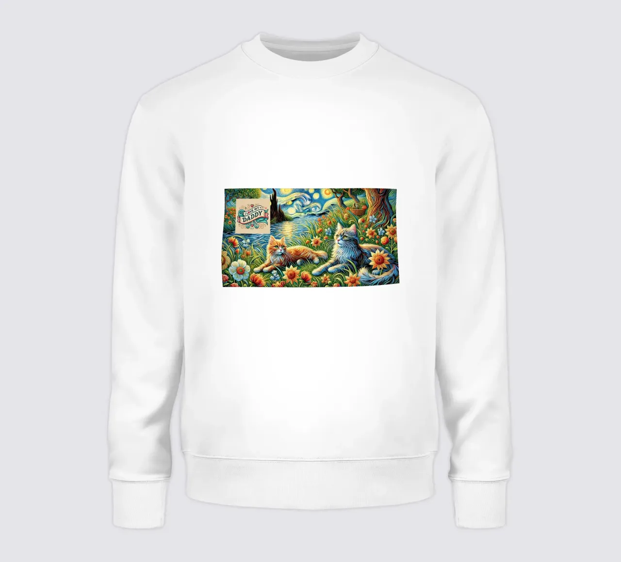 I LOVE MY DADDY IN SUMMER, Kittycat Edition felpa da Vintage Van Gogh