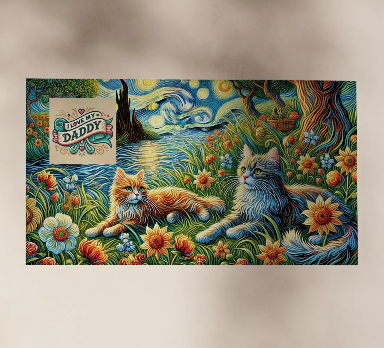 I LOVE MY DADDY IN SUMMER, Kittycat Edition pellicola backlit da Vintage Van Gogh