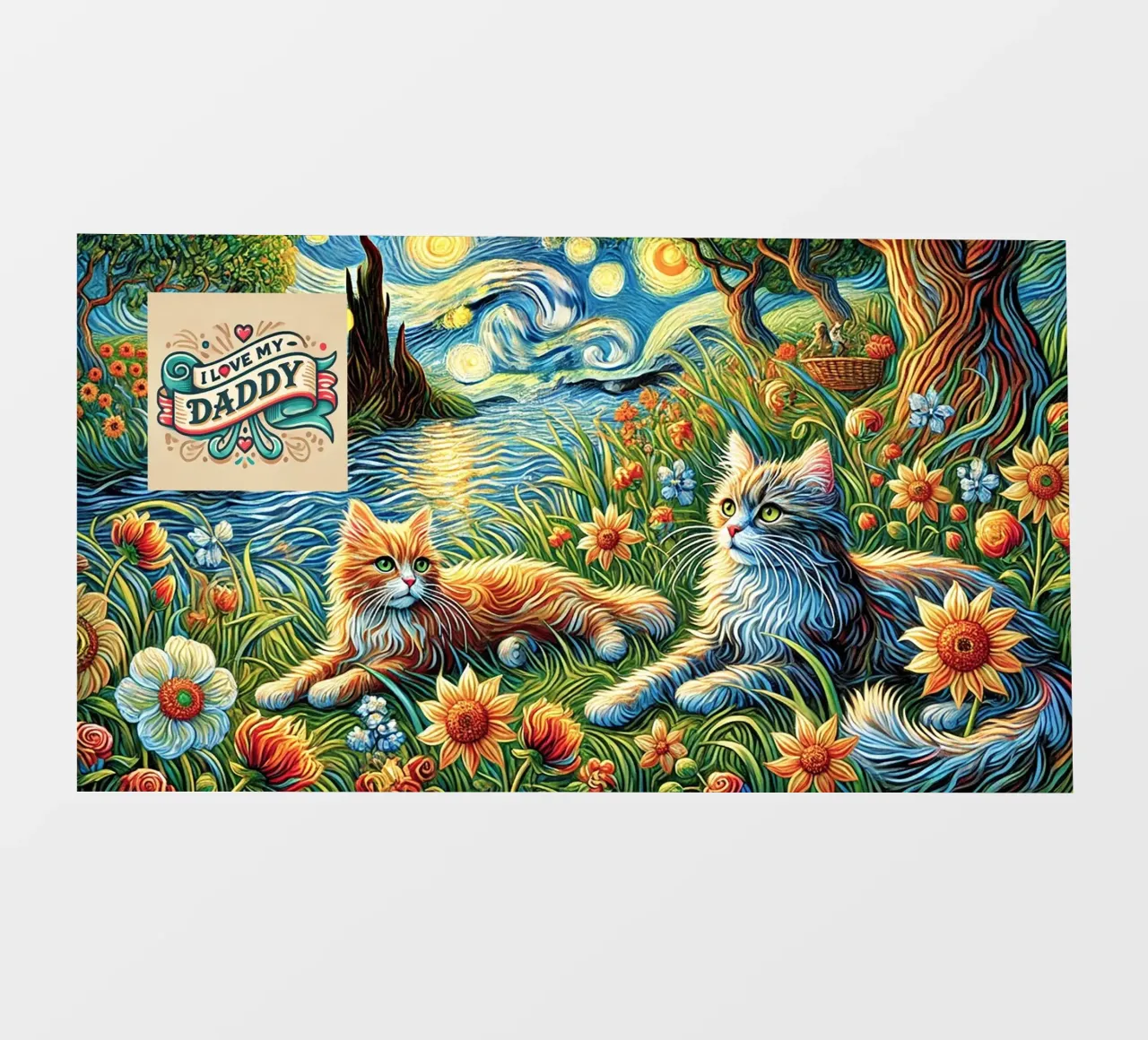 I LOVE MY DADDY IN SUMMER, Kittycat Edition pellicola backlit da Vintage Van Gogh