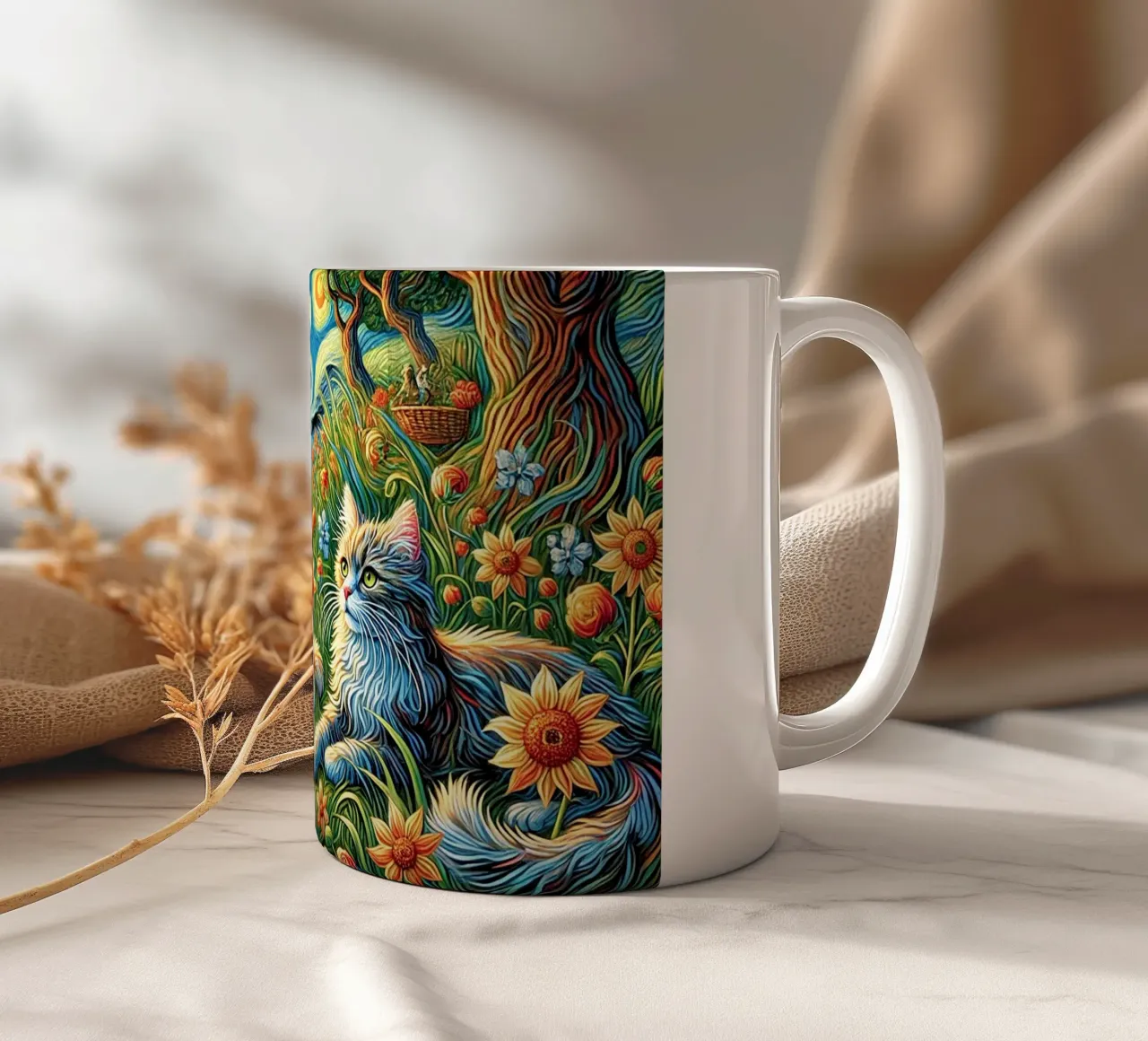 I LOVE MY DADDY IN SUMMER, Kittycat Edition tazza in ceramica da Vintage Van Gogh
