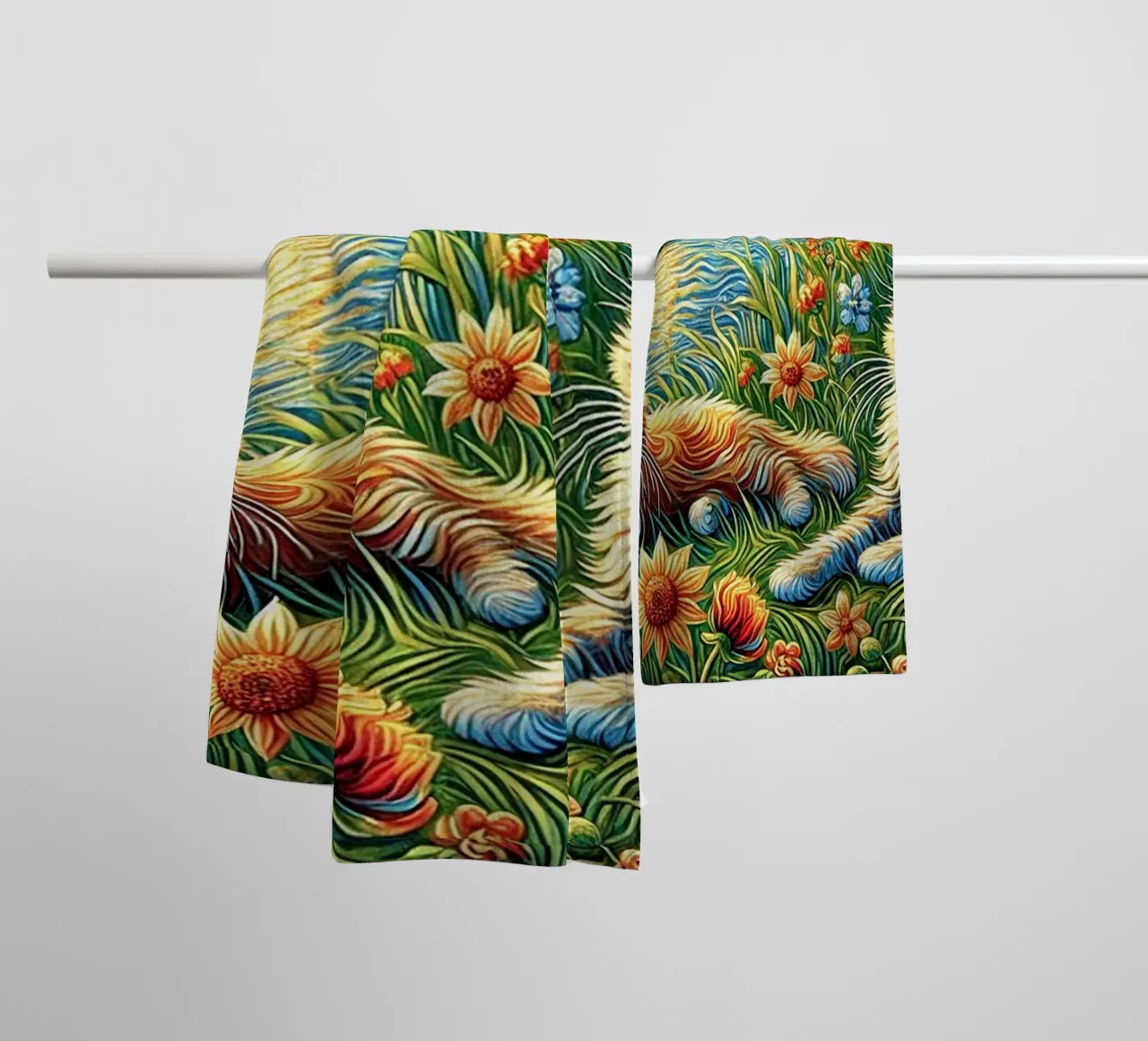 I LOVE MY DADDY IN SUMMER, Kittycat Edition asciugamano da bagno da Vintage Van Gogh