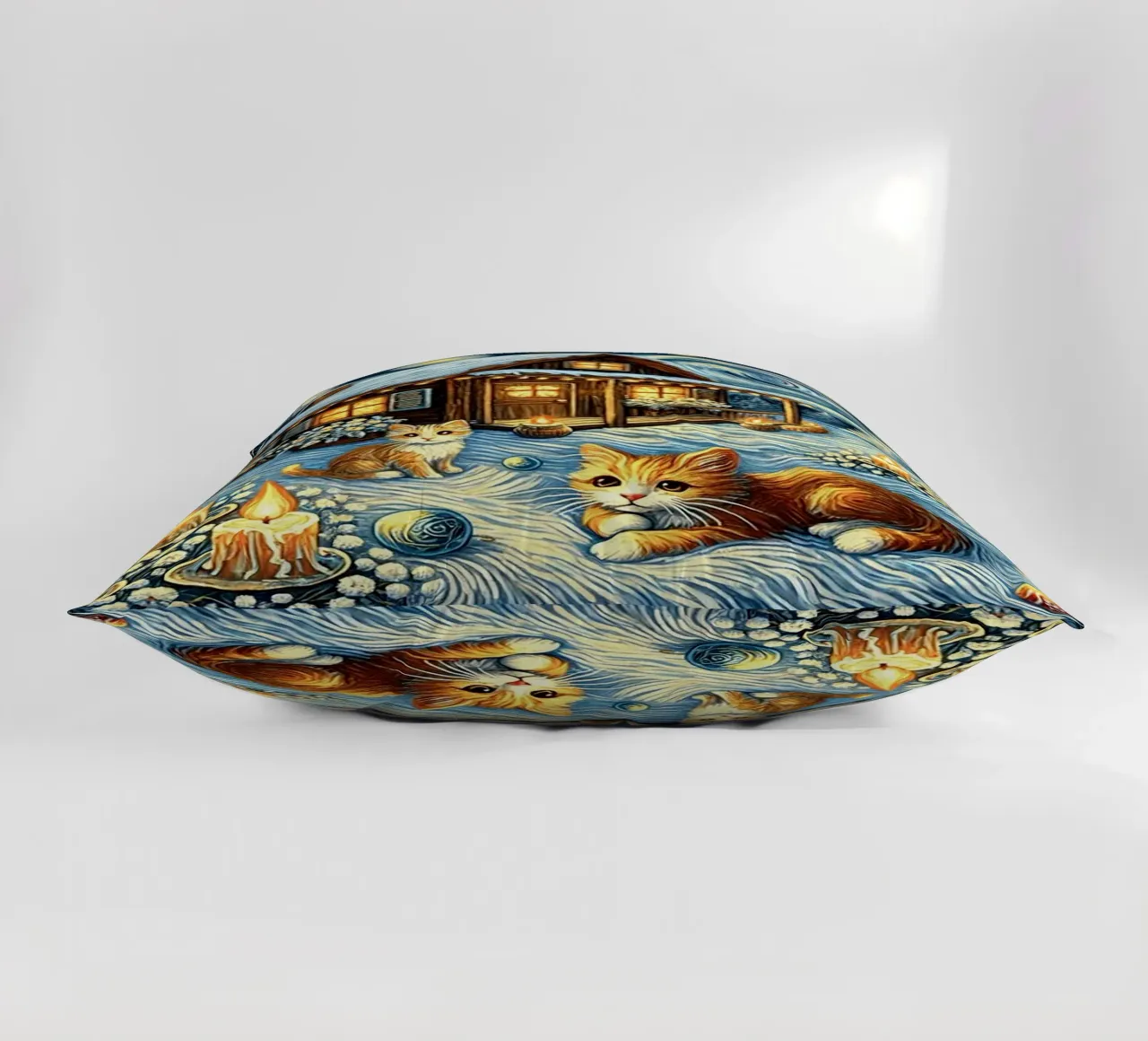 I LOVE MY DADDY IN WINTER, Kittycat Edition cuscino da Vintage Van Gogh
