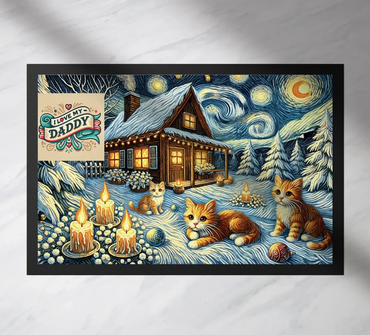 I LOVE MY DADDY IN WINTER, Kittycat Edition zerbino da Vintage Van Gogh
