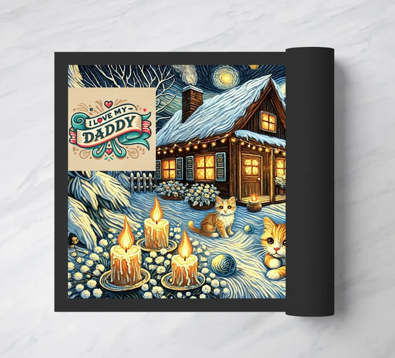 I LOVE MY DADDY IN WINTER, Kittycat Edition zerbino da Vintage Van Gogh