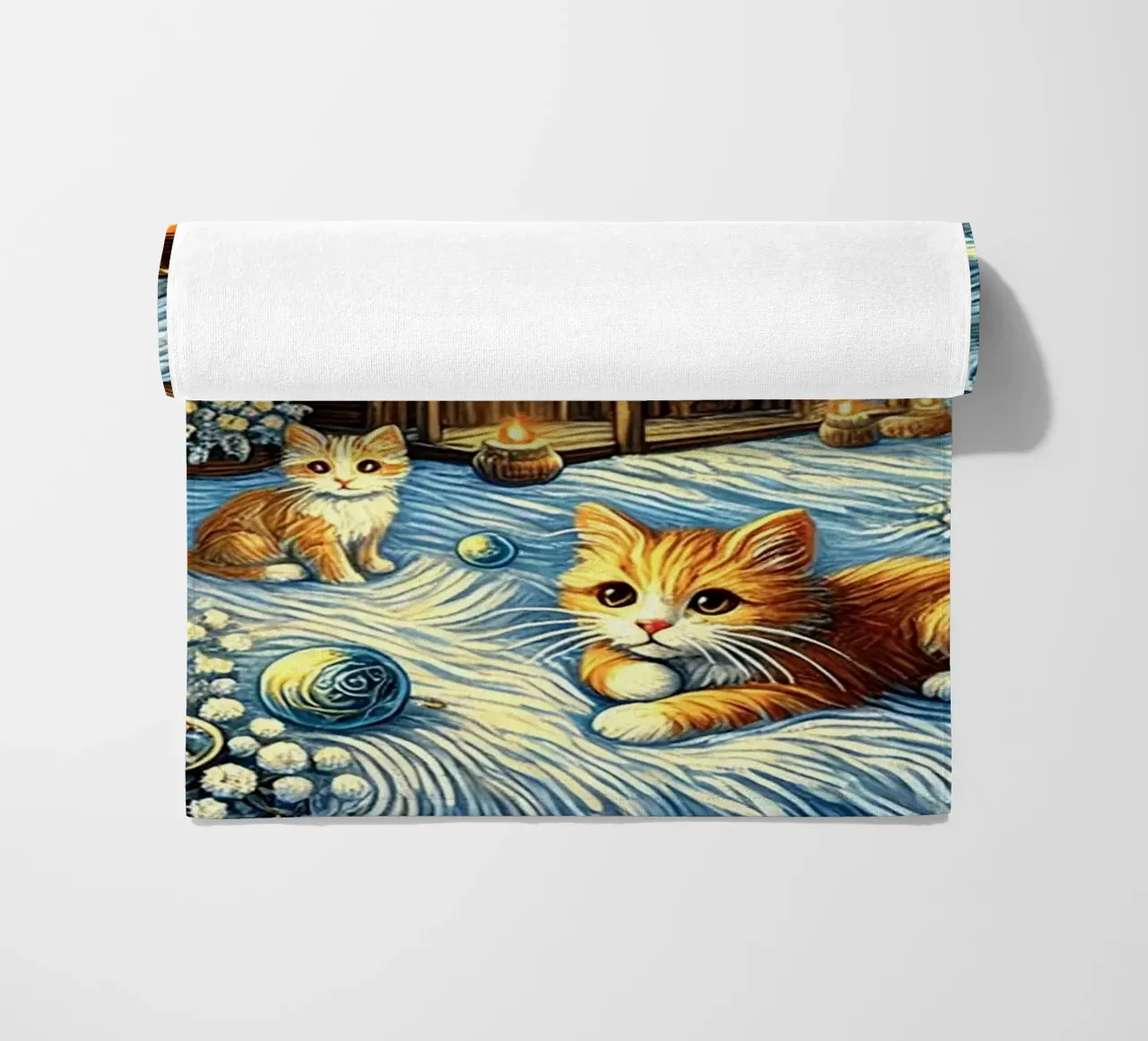 I LOVE MY DADDY IN WINTER, Kittycat Edition telo mare da Vintage Van Gogh