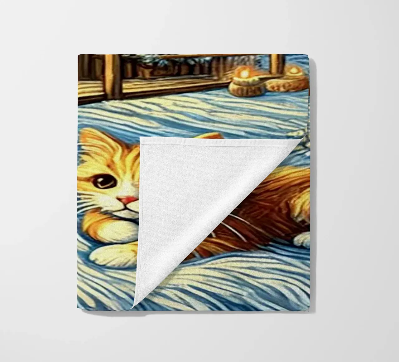 I LOVE MY DADDY IN WINTER, Kittycat Edition telo mare da Vintage Van Gogh