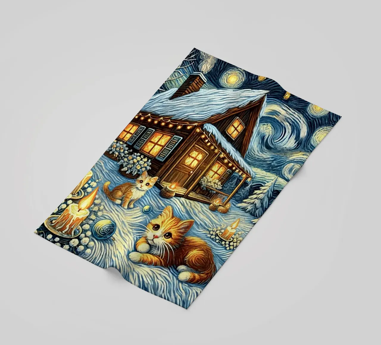 I LOVE MY DADDY IN WINTER, Kittycat Edition telo mare da Vintage Van Gogh