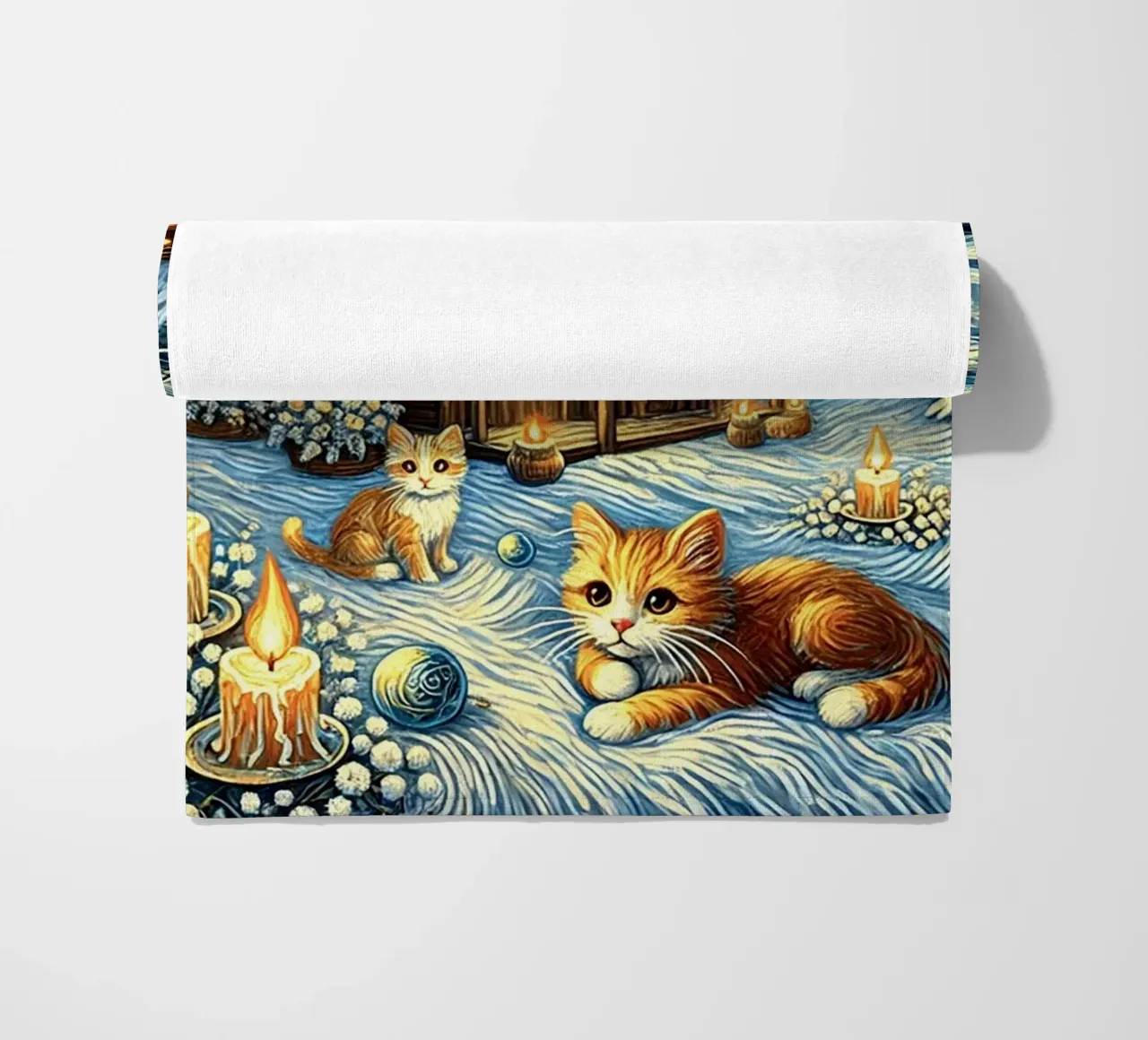 I LOVE MY DADDY IN WINTER, Kittycat Edition telo mare da Vintage Van Gogh