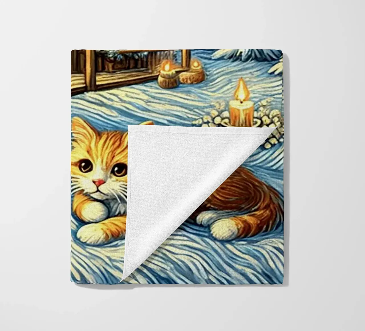 I LOVE MY DADDY IN WINTER, Kittycat Edition telo mare da Vintage Van Gogh