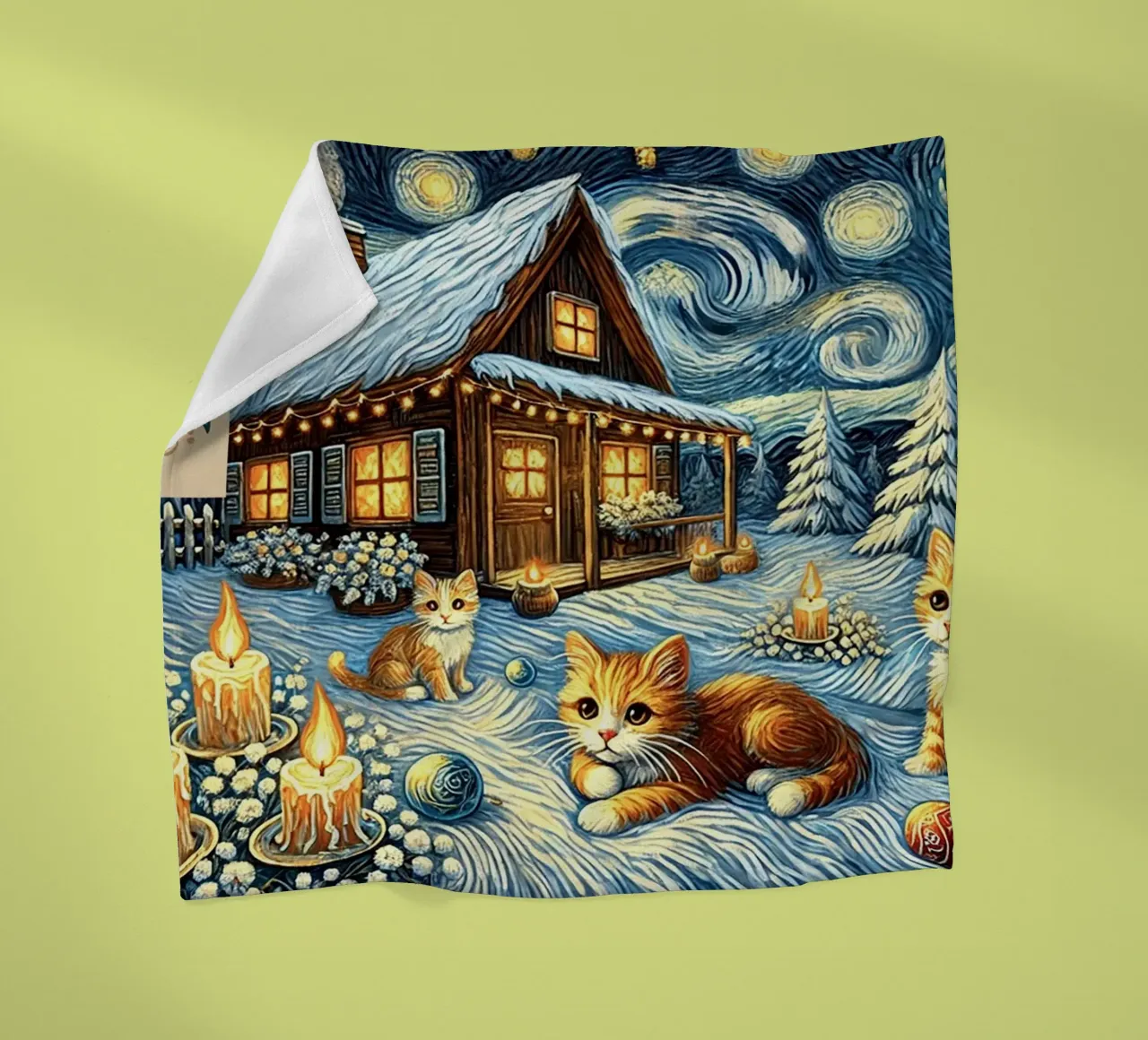 I LOVE MY DADDY IN WINTER, Kittycat Edition coperta in pile da Vintage Van Gogh