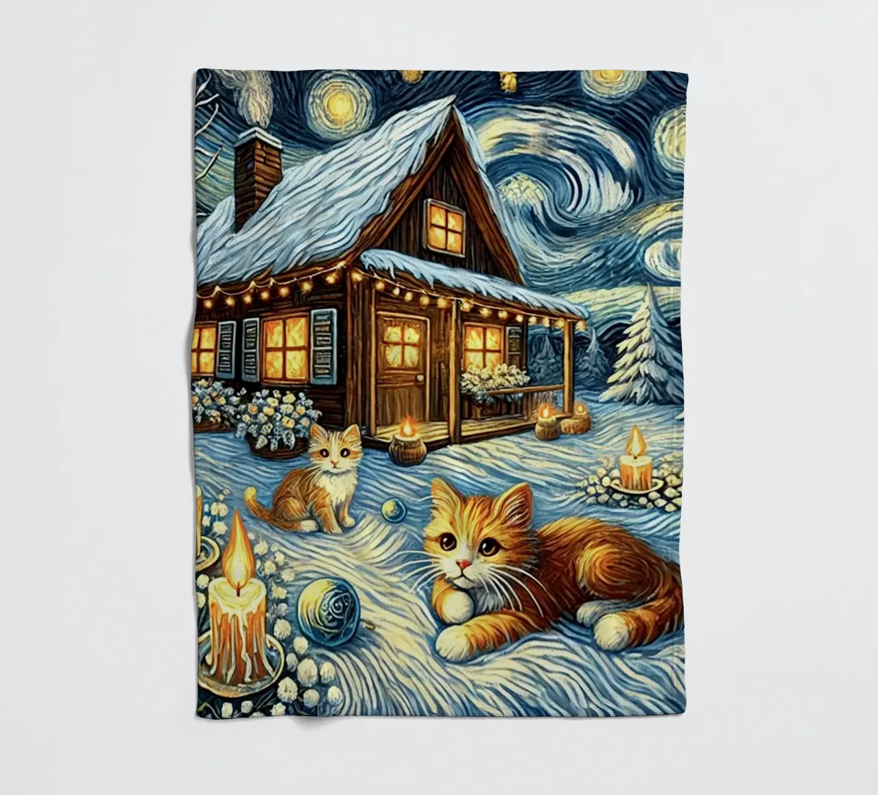 I LOVE MY DADDY IN WINTER, Kittycat Edition coperta in pile da Vintage Van Gogh
