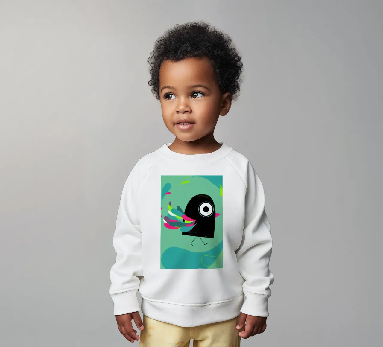 Curious Colorful Bird felpa neonato da Doozal